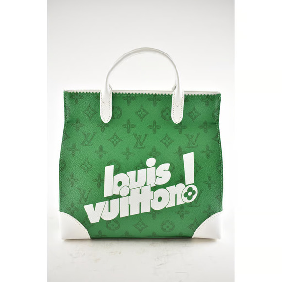 Louis Vuitton Litter White Green Monogram LV Logo Top Handle Shoulder Cross Bag - Picture 2 of 11